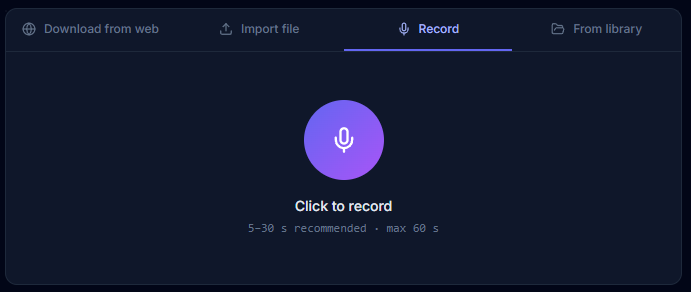 Record from microphone