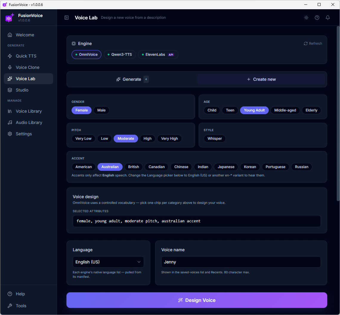 Chip-based voice builder